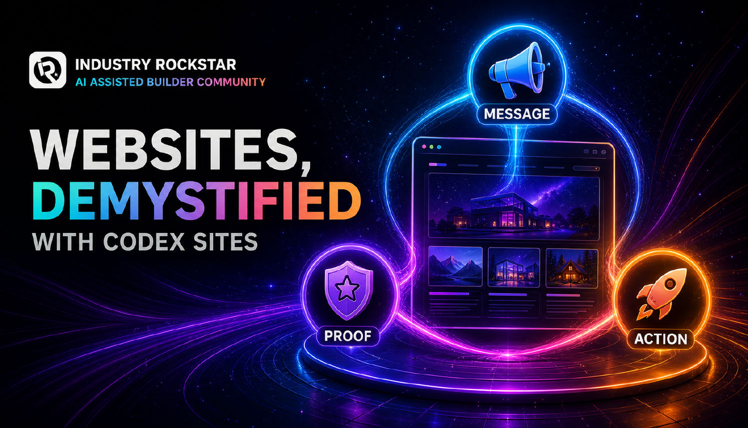 Websites Demystified visual for the guided Codex Sites skill